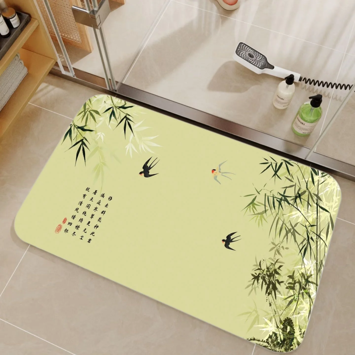 VIKAMA Bambu ve Çin Kaligrafis - Bamboo Bath Mat incelemesi ve fiyatı